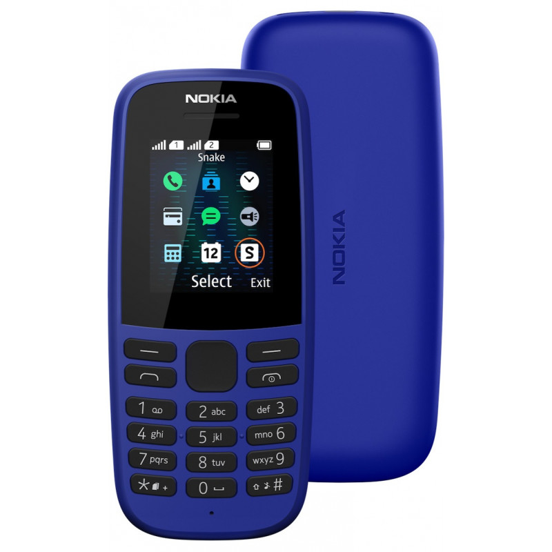 TÉLÉPHONE PORTABLE NOKIA 105 - DOUBLE SIM - BLEU