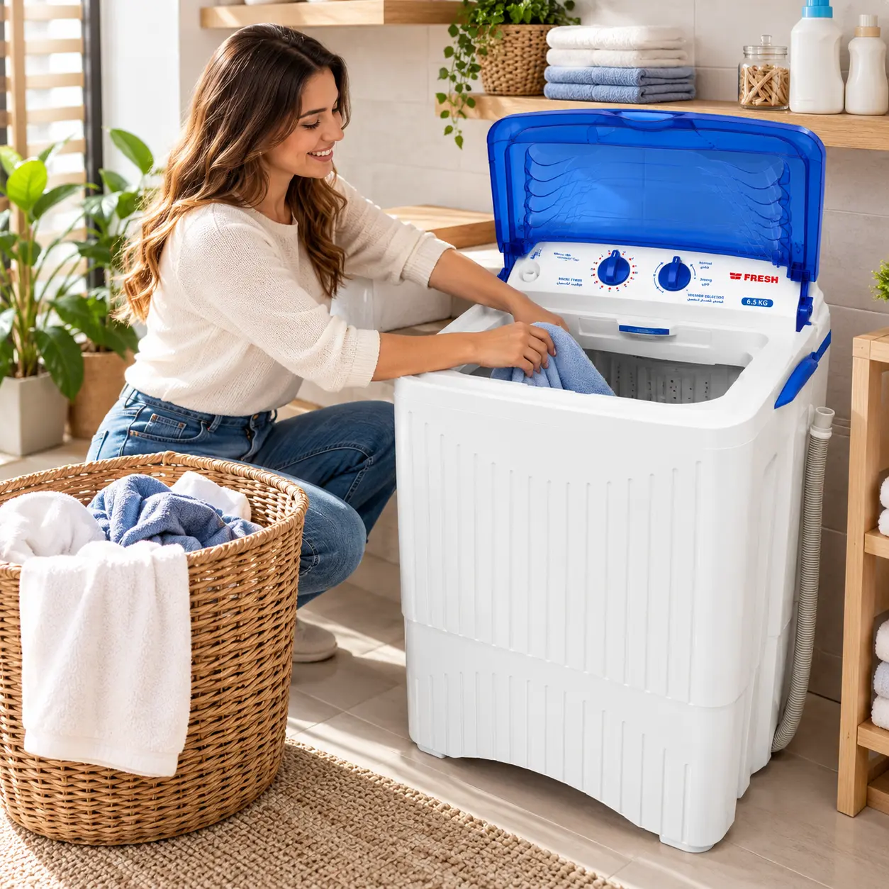 Machine à Laver 11 Kg Semi-Auto Fresh St-11BL - Blanc – Image 4