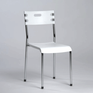 Chaise Mega 2 Sotufab - Plastique Avec Pieds Métalliques - Blanc