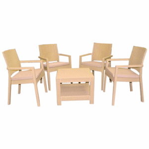 Salon De Jardin Marquise Sotufab - 4 Chaises Et Table Basse Madrid