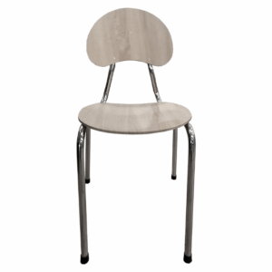 Chaise Chrome Familia Assie Sotufab - En Pvc - Bois Erable