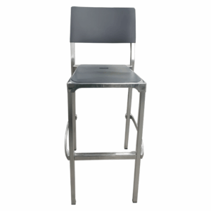 Chaise Tabouret Onyx - En Plastique Avec Des Pieds Métalliques - Gris