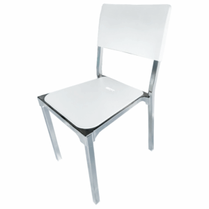 Chaise Onyx - En Plastique Avec Des Pieds Métalliques - Blanc
