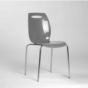 Chaise Bip Chr - Plastique Avec Pieds Métalliques - Gris