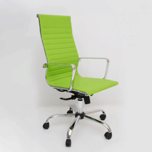 Chaise De Bureau Monaco - Base Chromé - Haut Dossier - Vert Pistach