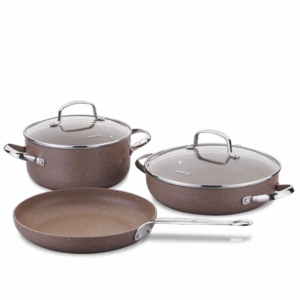 Service 5Pcs Korkmaz Browni A2899 - Antiadhésif - Marron