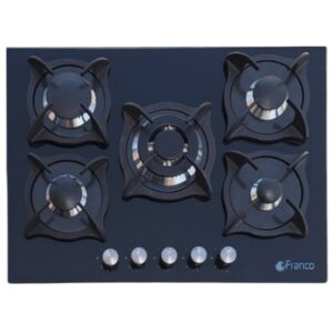 Plaque A Cuisson Franco 374-Bf 5 Feux Vitro - 70Cm - Noir