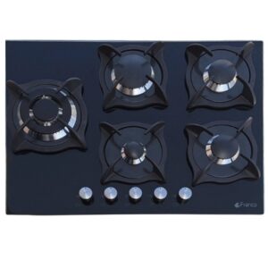 Plaque A Cuisson Franco 378-Bf 5 Feux Vitro - 70Cm - Noir