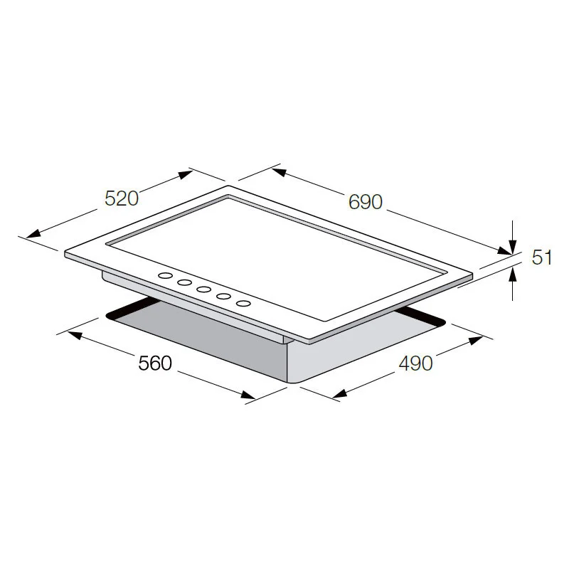 Plaque de cuisson FOCUS  5 Feux 75cm F478X - Inox – Image 2