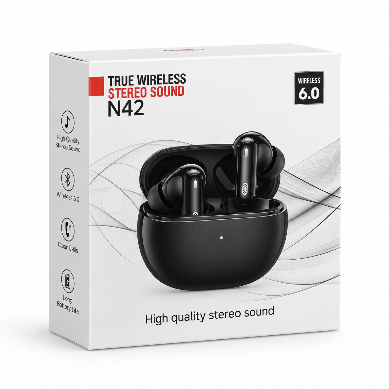Ecouteurs Earbuds Bluetooth Sans fil TWS-N42 - Noir – Image 4