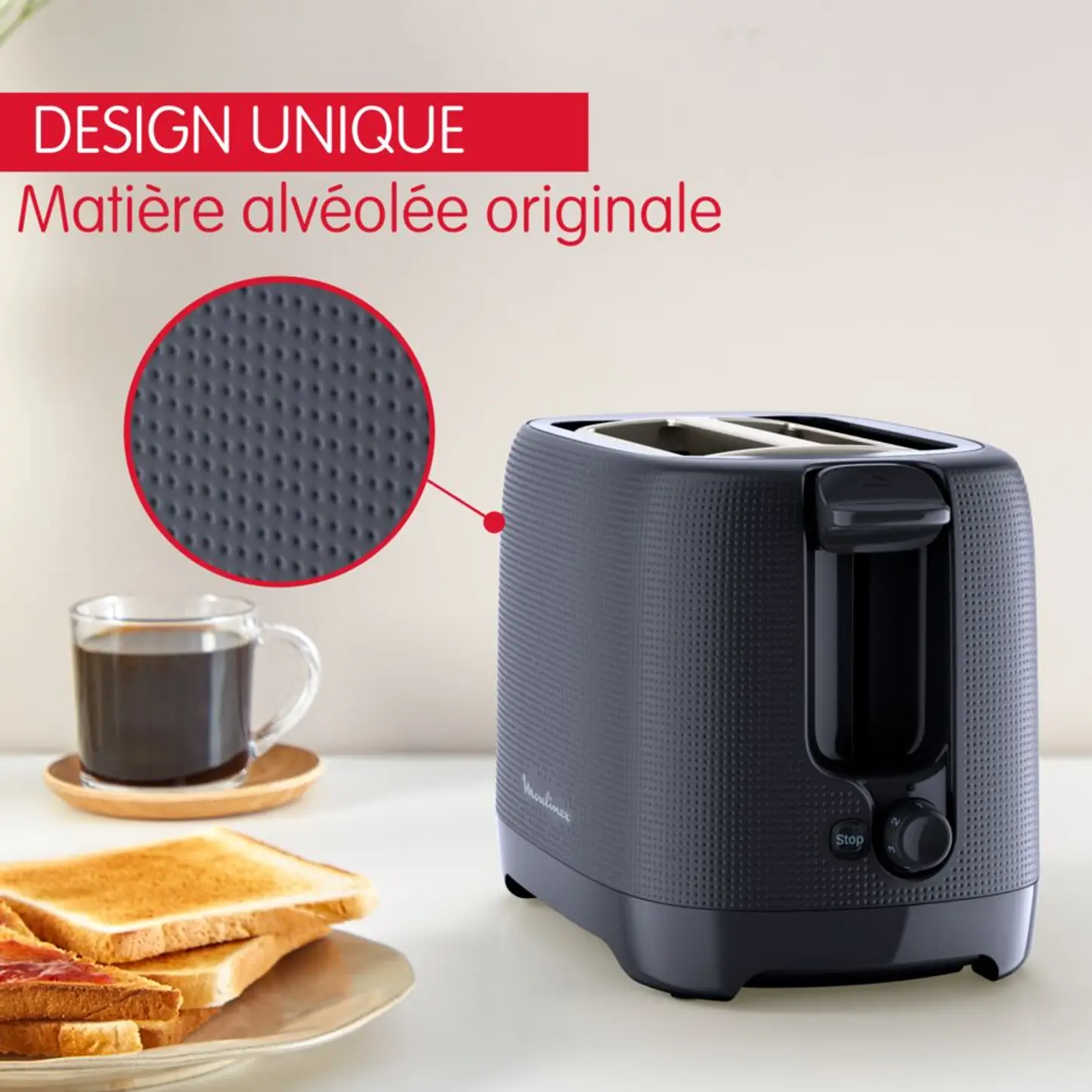Grille Pain MOULINEX Morning 850W - LT2M0810 - Noir – Image 3