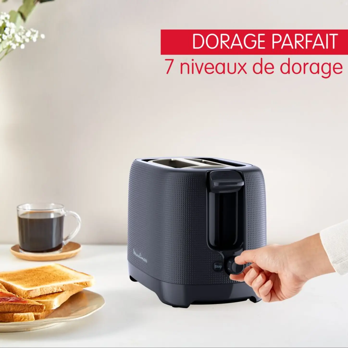 Grille Pain MOULINEX Morning 850W - LT2M0810 - Noir – Image 5