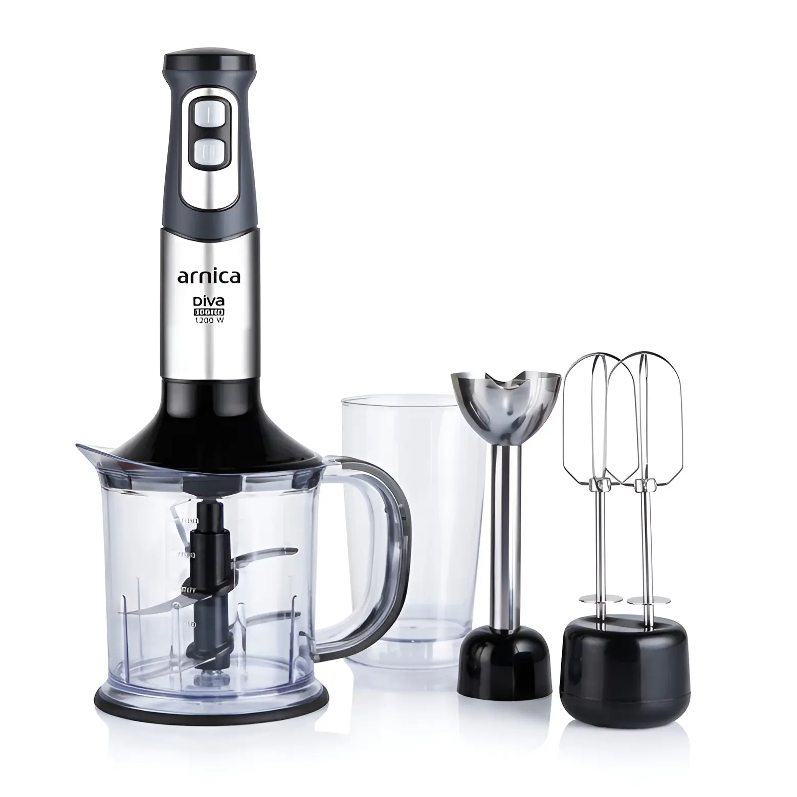Mixeur 3en1 ARNICA Diva Trend 600W - GH21592 - Noir & Aluminium